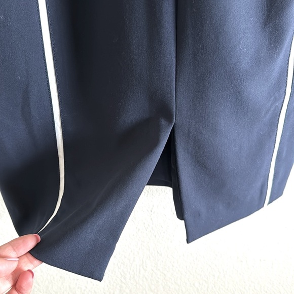 WHBM 0 sailor navy blue and white stripe gorgeous timeless fitting dress. - Picture 4 of 5